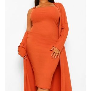 Midi length dress with matching duster